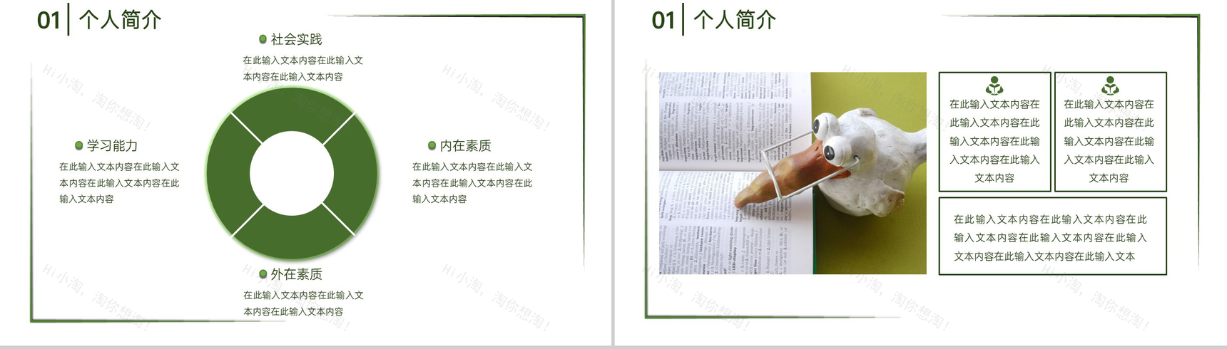 绿色简约大学生国家奖学金竞选个人奖项荣誉展示PPT模板-5