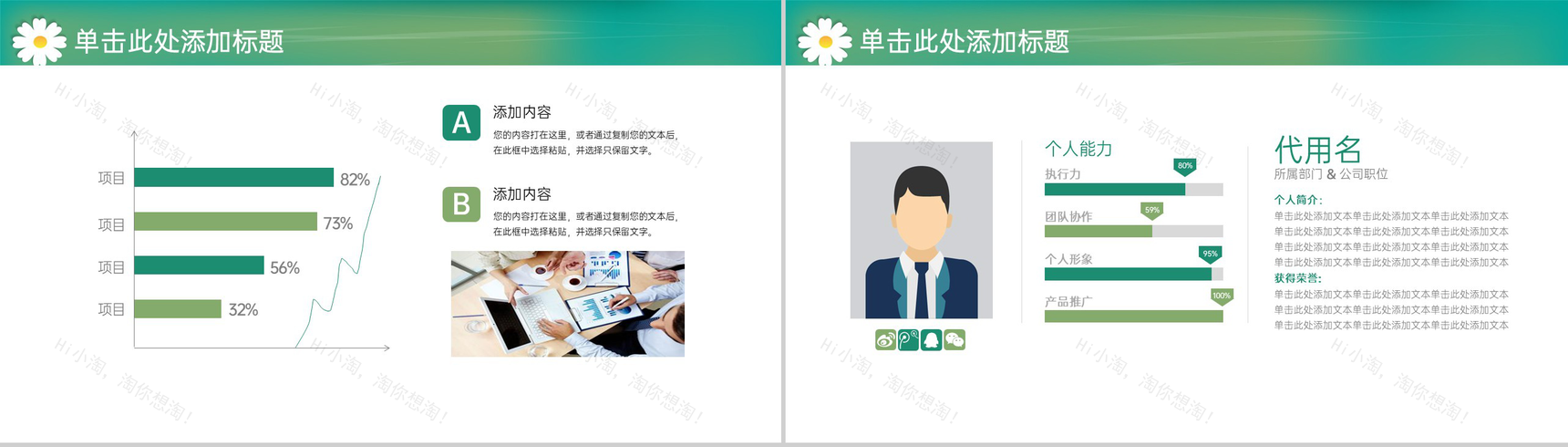 绿色小清新大学生毕业设计专业论文答辩PPT模板-14