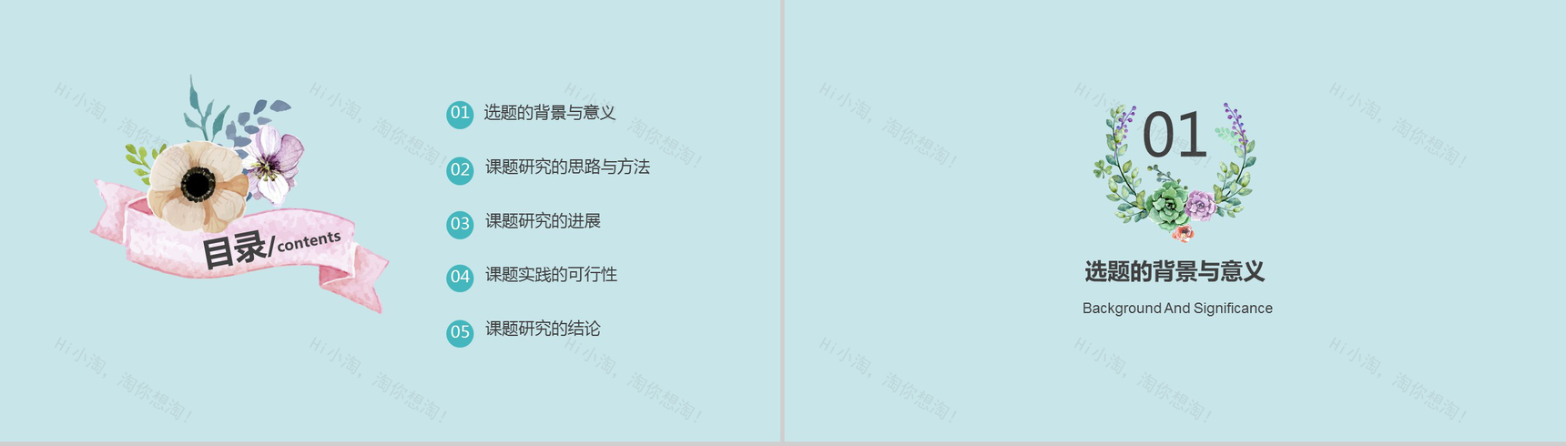学术答辩毕业论文清新简约答辩汇报PPT模板-2