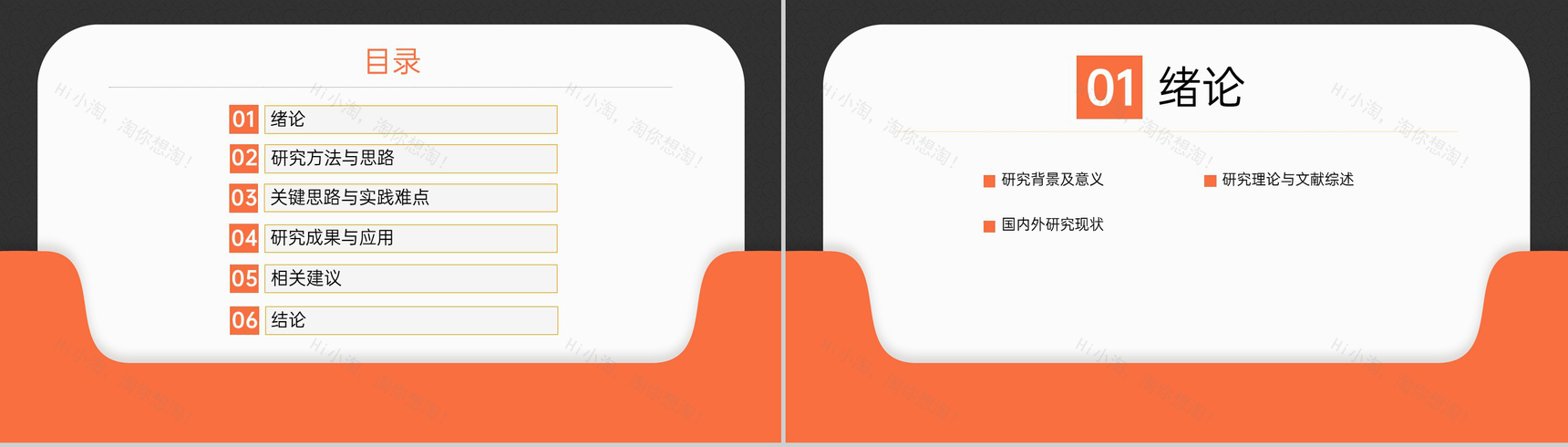 橙黑撞色大气风硕士毕业论文答辩PPT模版-2