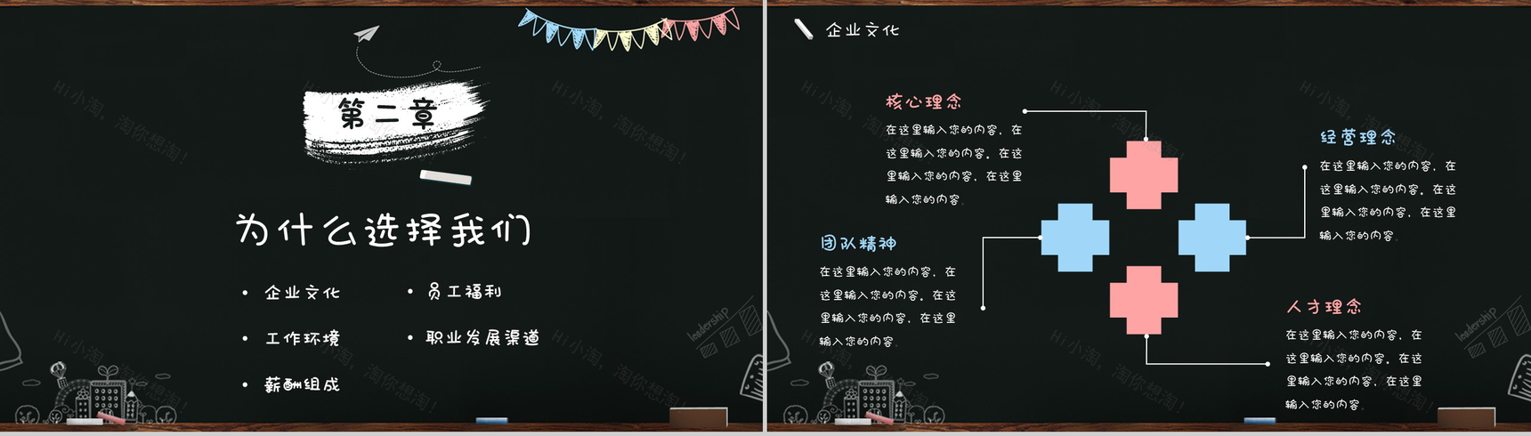 创意手绘黑板风公司介绍企业校园招聘会PPT模板-5