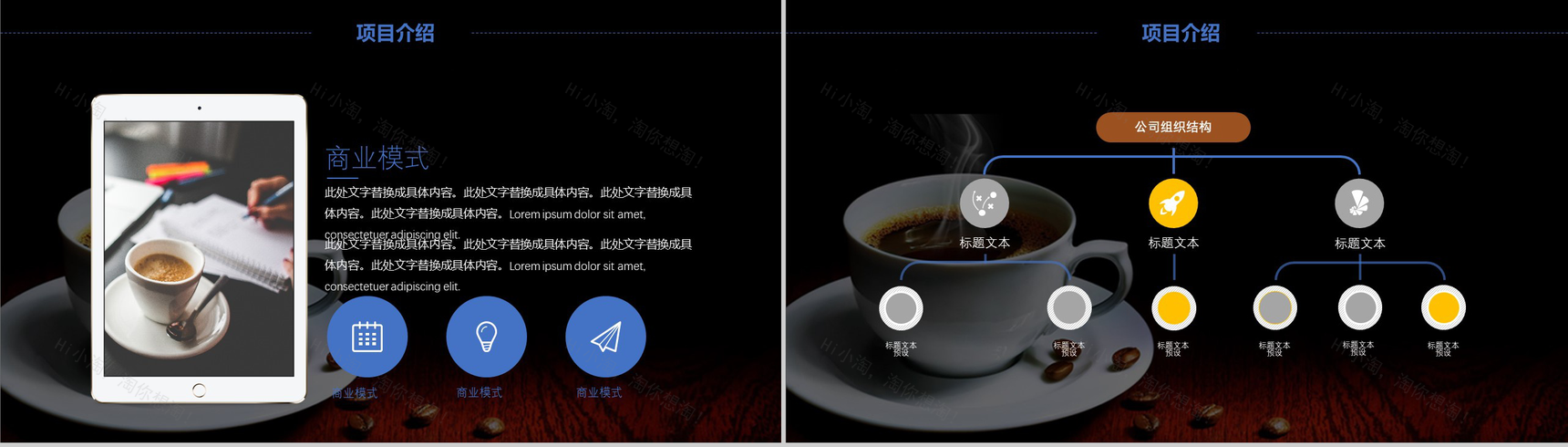 高端商务休闲产品介绍咖啡厅主题演讲推广PPT模板-8