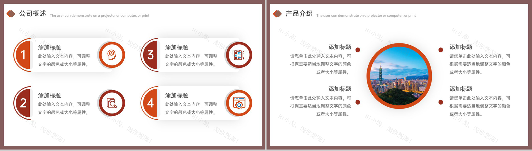 棕色简约公司团队介绍产品宣传项目展示PPT模板-5