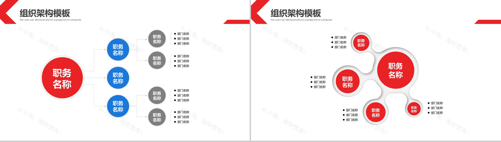 简约通用公司201X组织架构图PPT模板-15