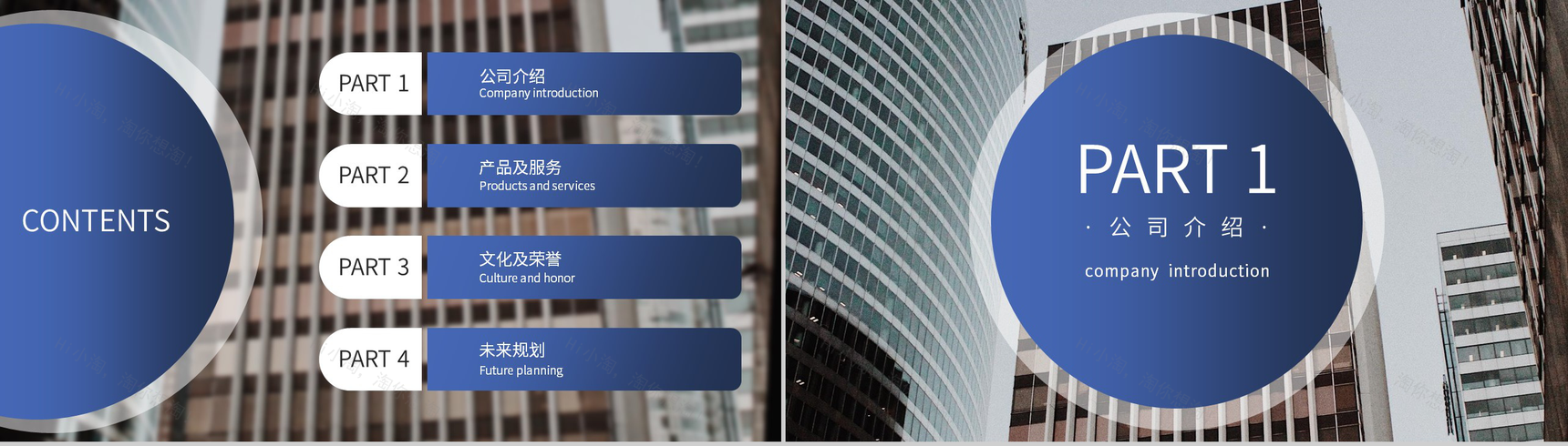 蓝色商务风企业介绍文化宣传未来发展规划PPT模板-2