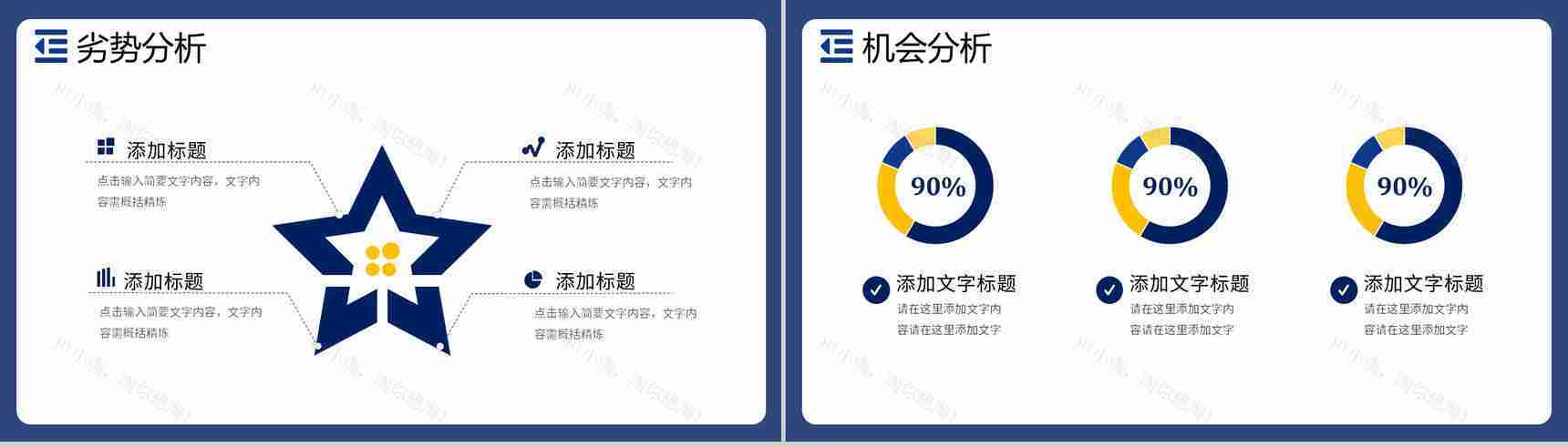 企业数据SWOT分析逻辑关系图形信息可视化PPT模板-14