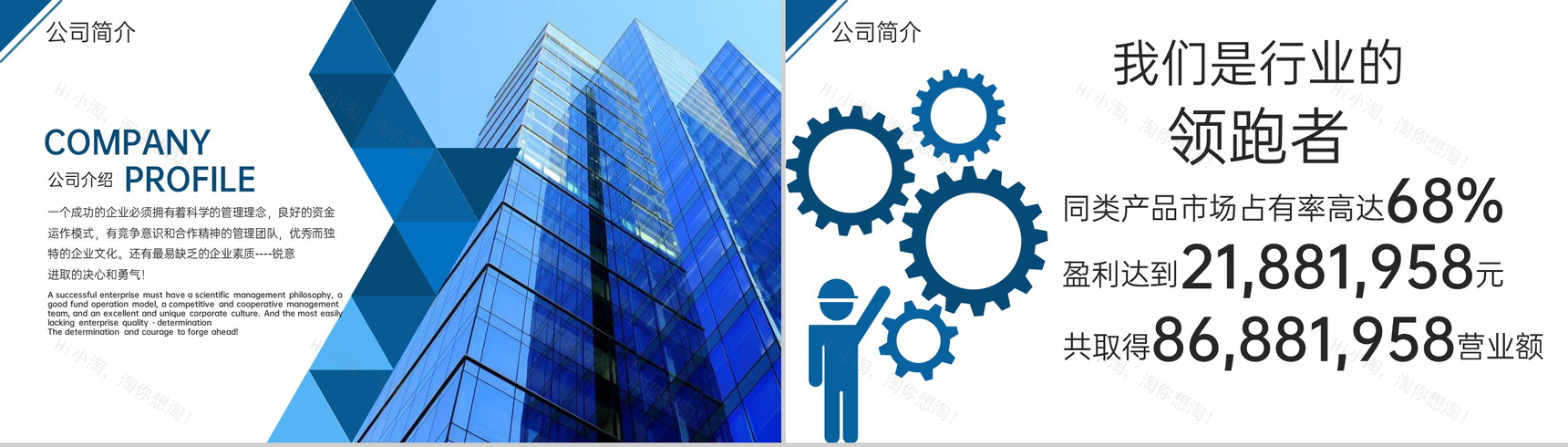 蓝色简洁企业团队介绍产品运营发展未来展望PPT模板-3