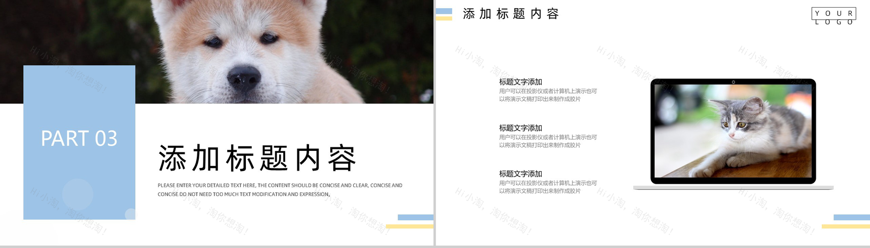 简约撞色宠物医院介绍PPT模板-6