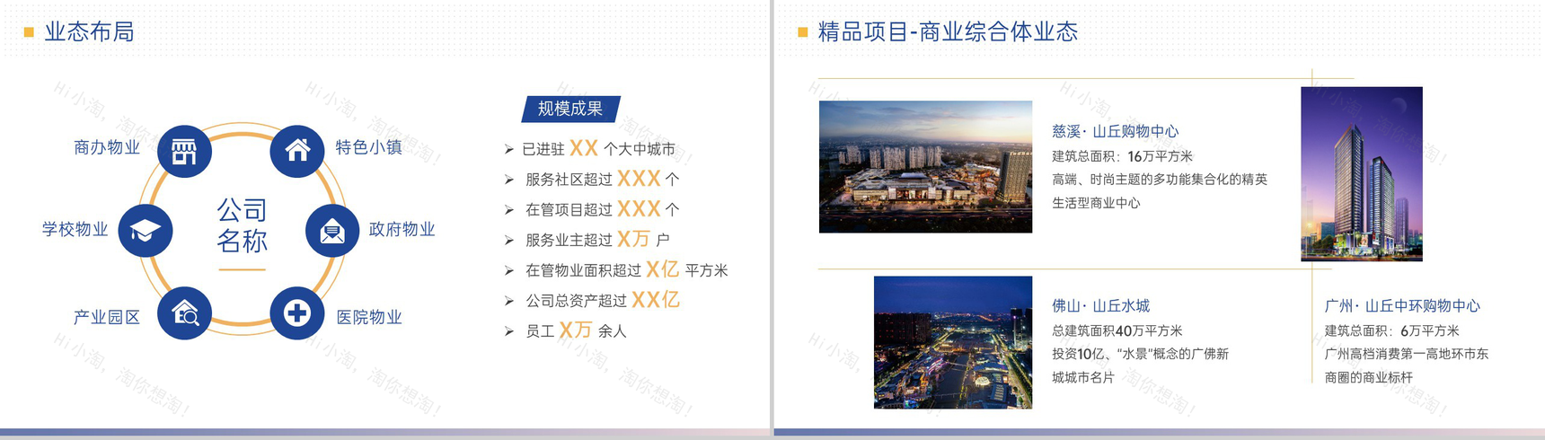 渐变蓝简洁物业公司简介项目合作提案介绍PPT模板-4