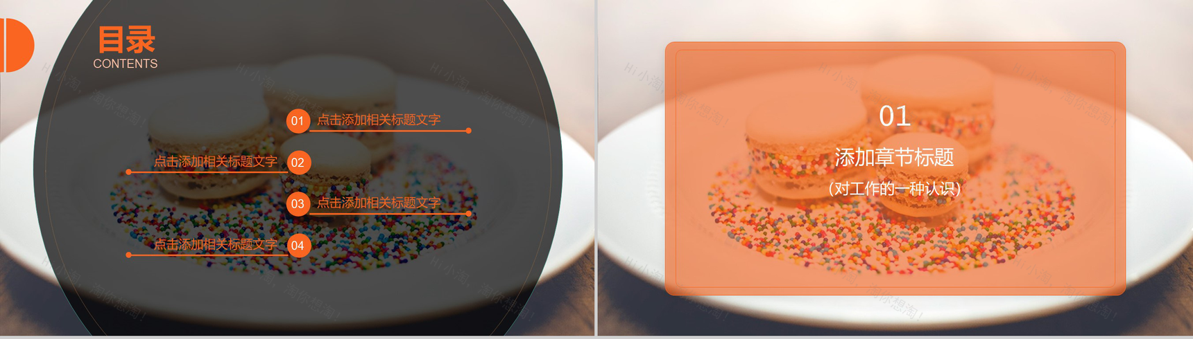 小清新蛋糕甜点展示品牌宣传PPT模板-2