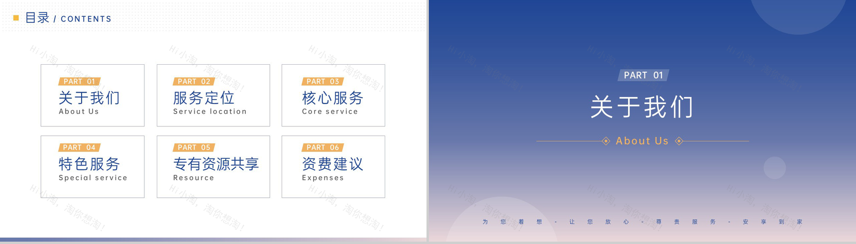 渐变蓝简洁物业公司简介项目合作提案介绍PPT模板-2