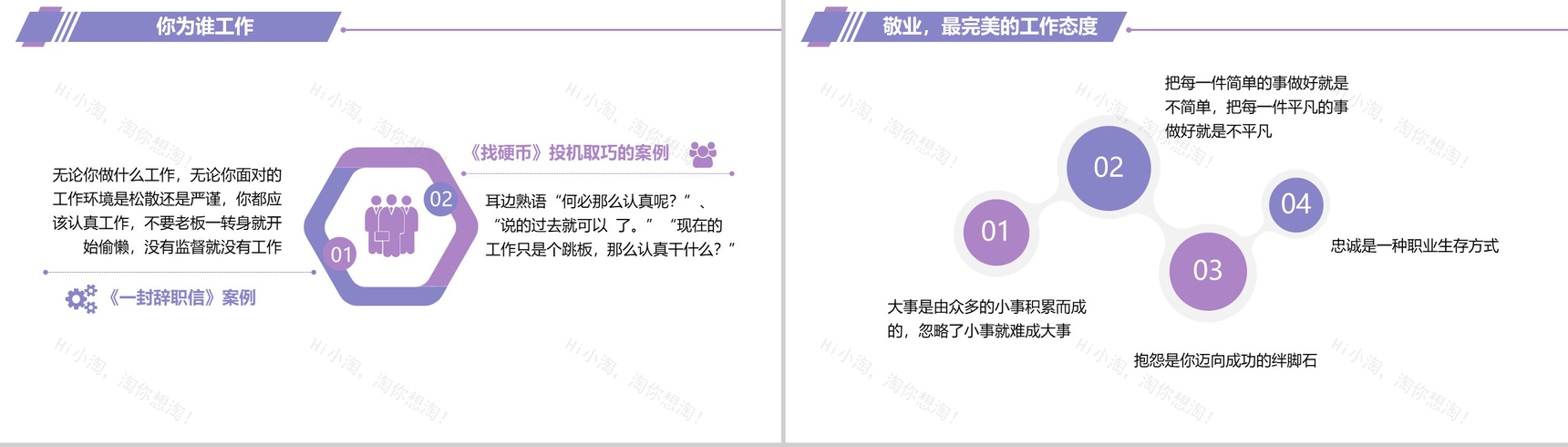 紫色简约商务风员工入职培训PPT模板-3