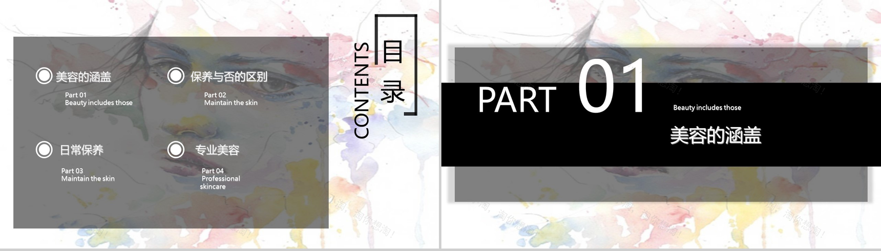 欧美风格时尚美容PPT模板-2