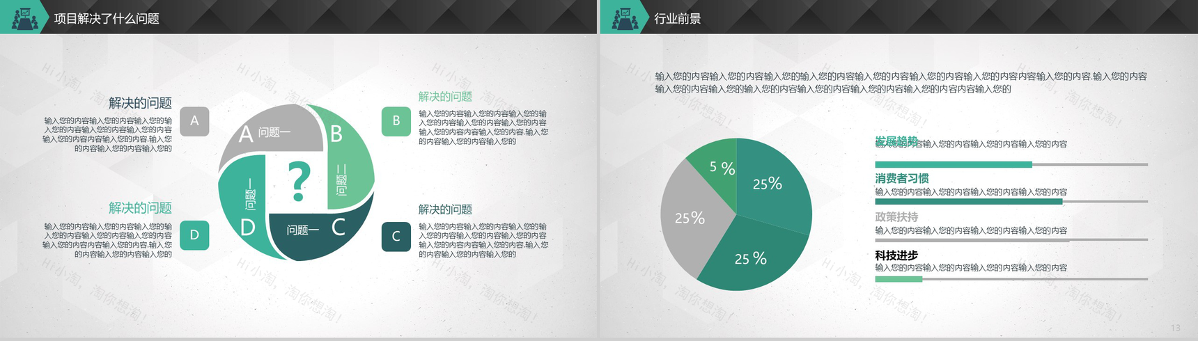 绿色科技动态商业融资计划书PPT模板-6