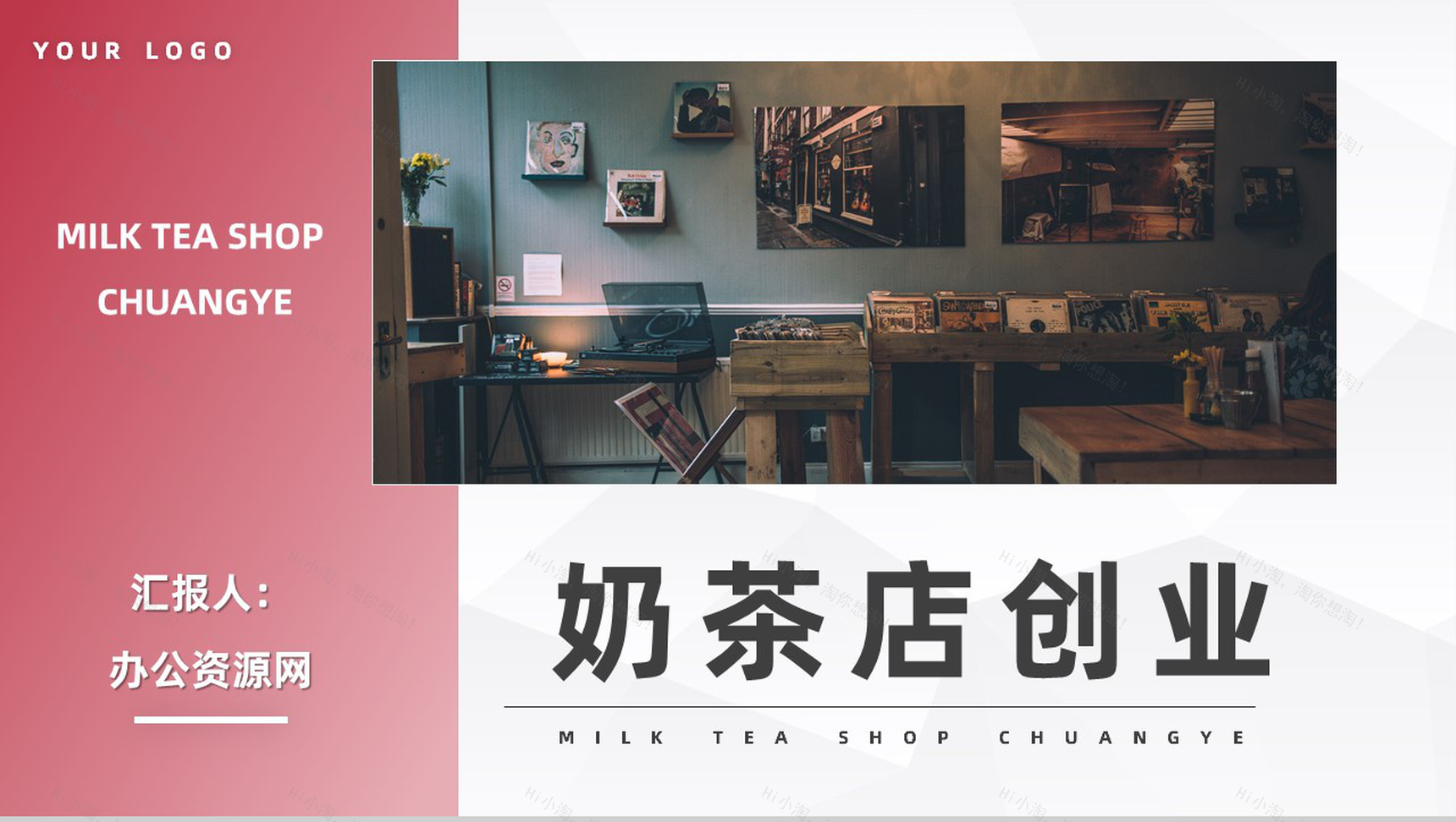 餐饮行业奶茶店创业计划方案项目投资策划方案PPT模板-1