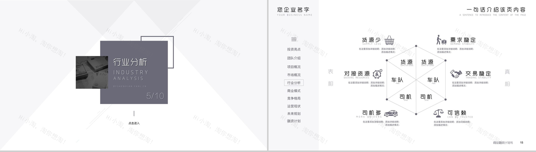 动态简洁设计商业计划书PPT模板-8