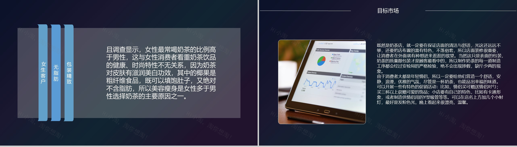 深色渐变风格开奶茶店成本预算及创业计划书PPT模板-6