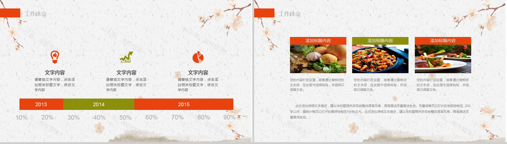 小清新浪漫简约美食料理宣传推广策划方案总结计划PPT模板-6
