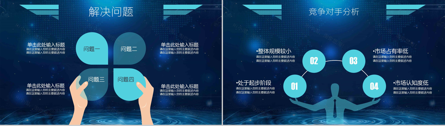 蓝色科技大气商业融资创业计划书总结报告PPT模板-9