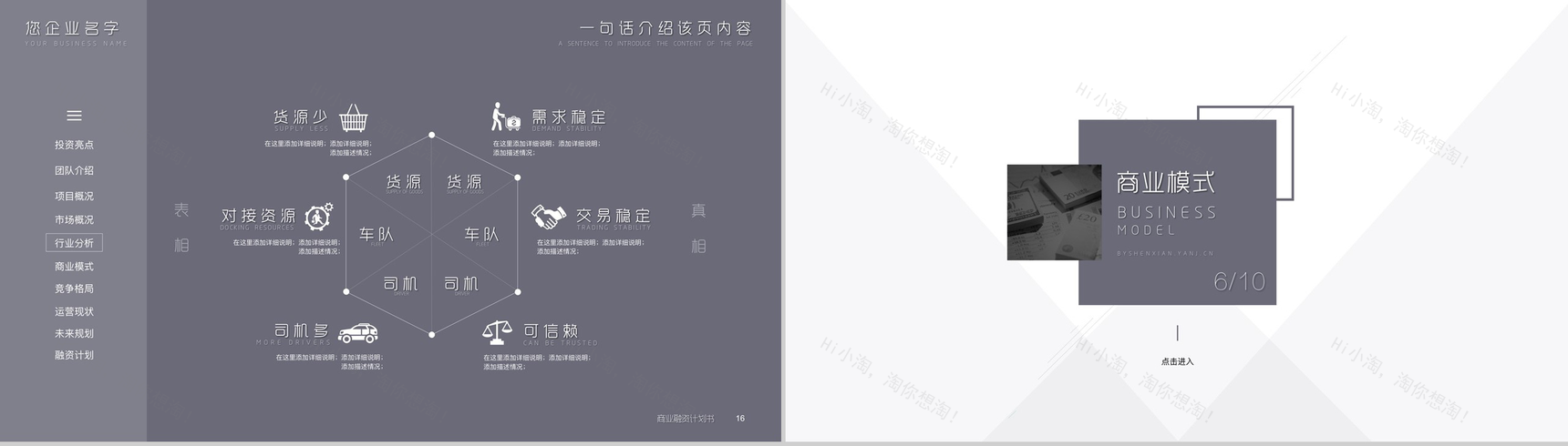 动态简洁设计商业计划书PPT模板-9