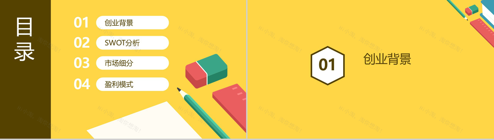 黄色简约大学生创业校园咖啡店创业模式及盈利方式PPT模板-2