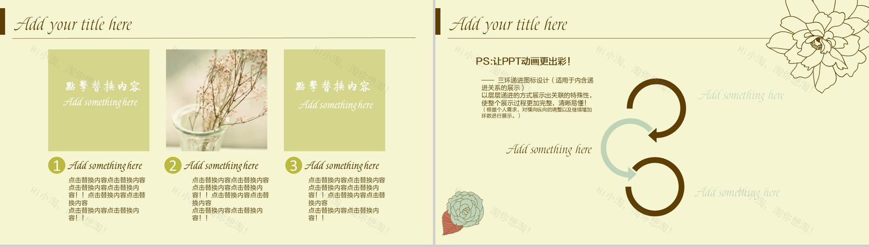 文艺手绘花卉商业活动计划书PPT模板-3