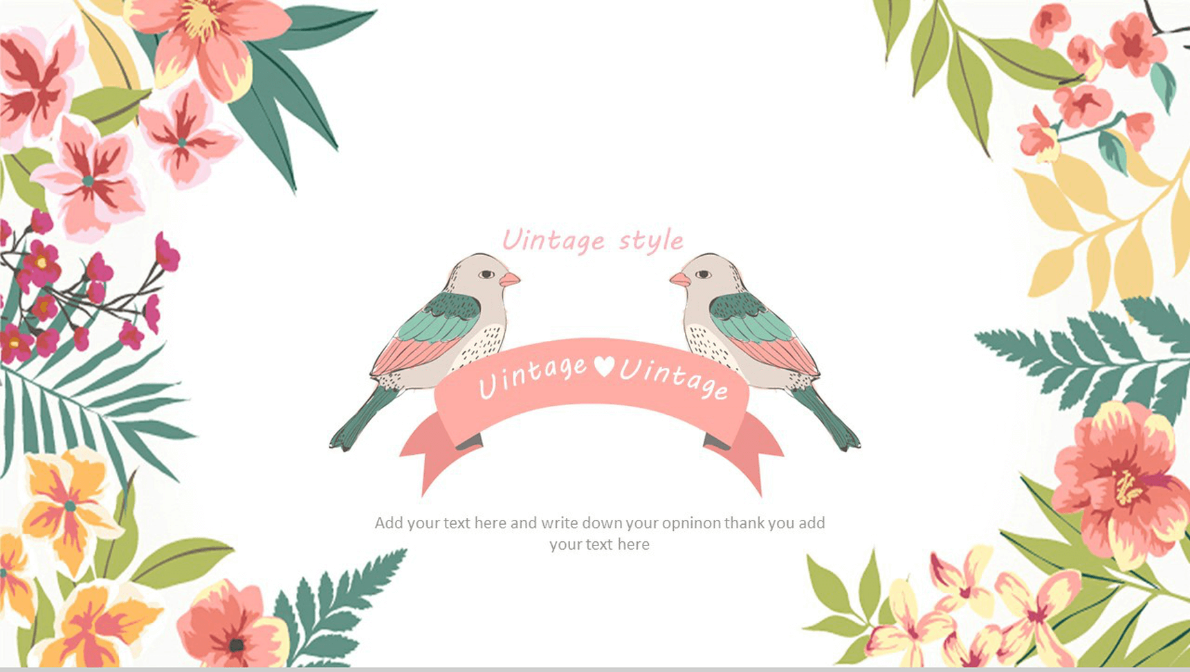 小清新花朵欧美唯美商业计划书PPT模板