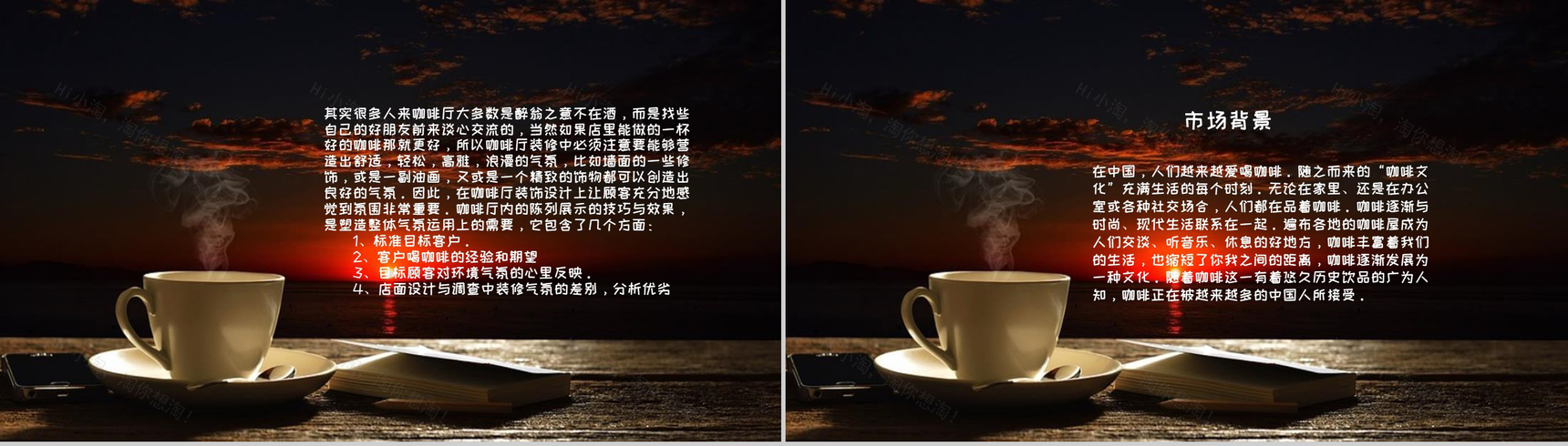 午后咖啡休闲时光咖啡店创业计划PPT模板-2