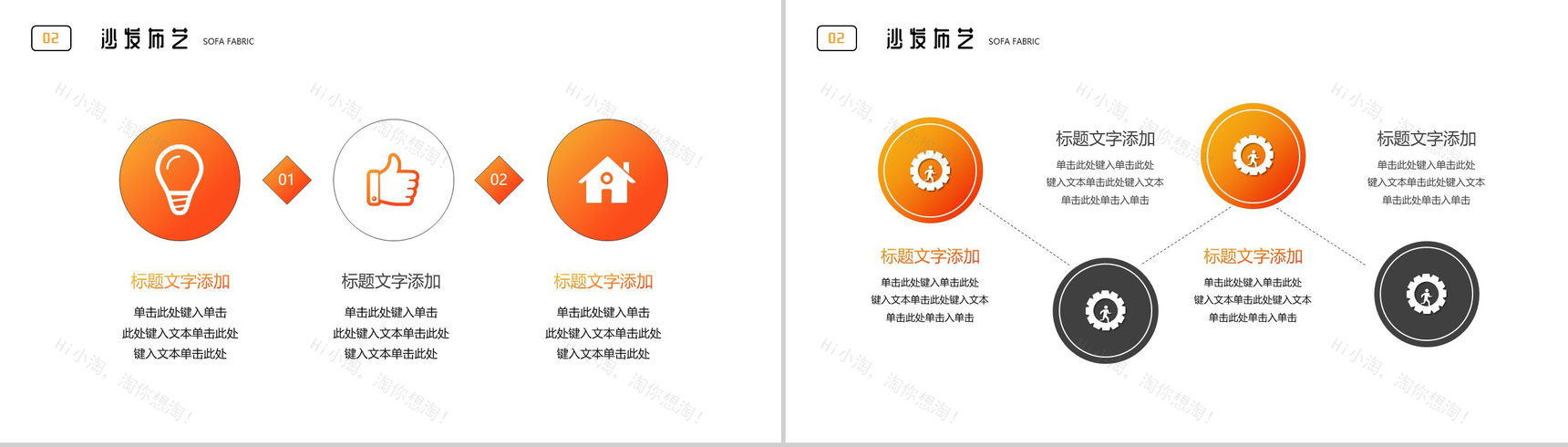 布艺休闲系列沙发设计分享PPT模板-5