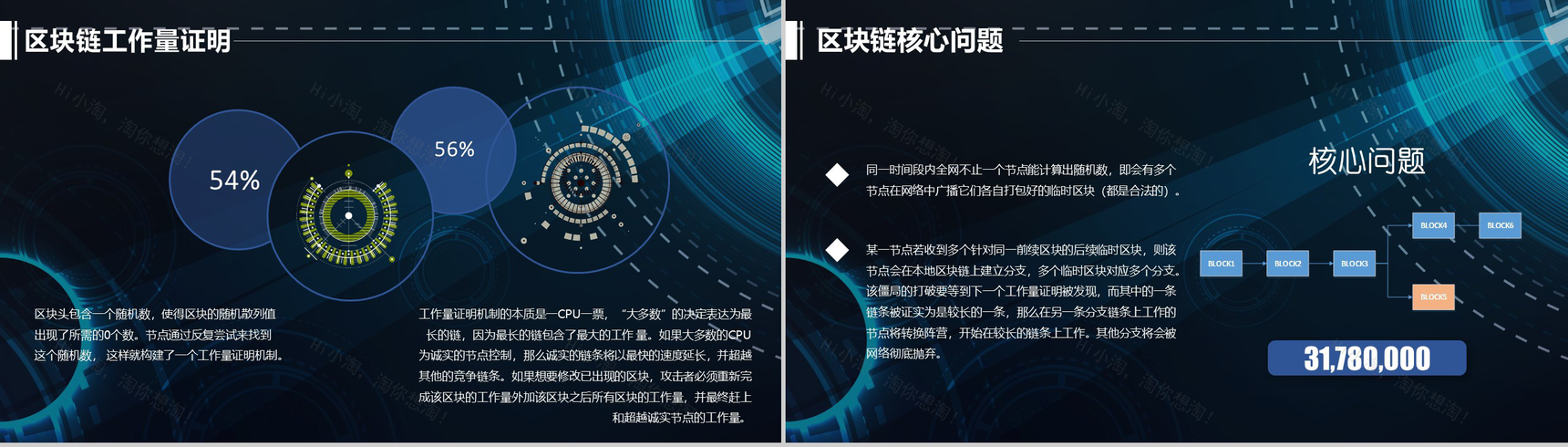 炫酷科技风区块链发展介绍PPT模板-12