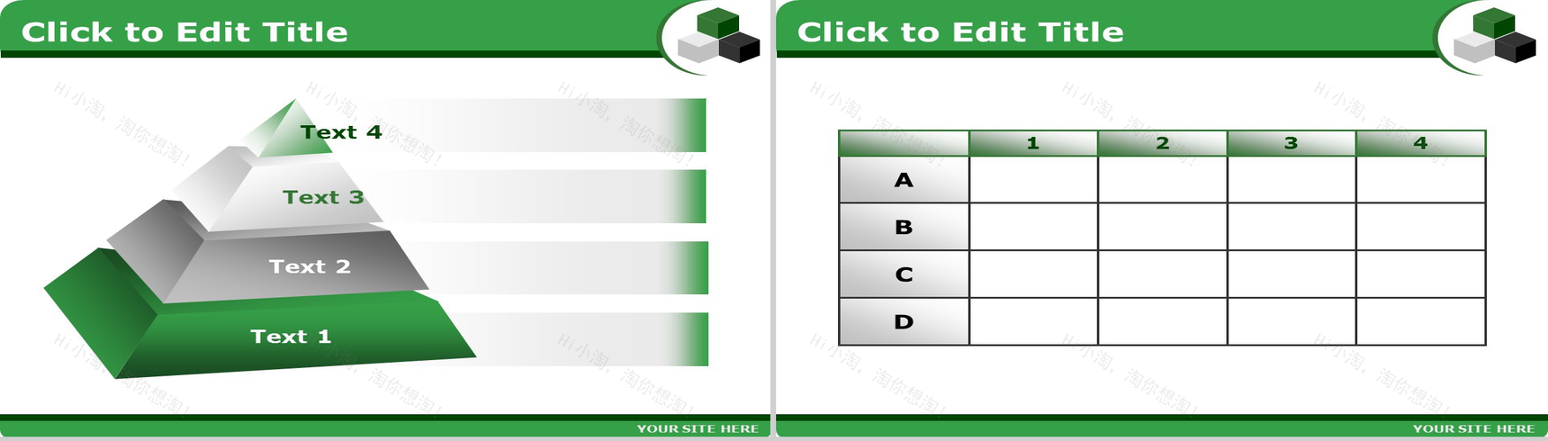 绿色实用简约图表商务PPT模板-4