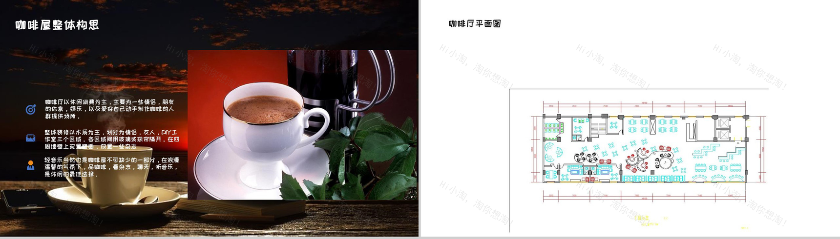 午后咖啡休闲时光咖啡店创业计划PPT模板-4