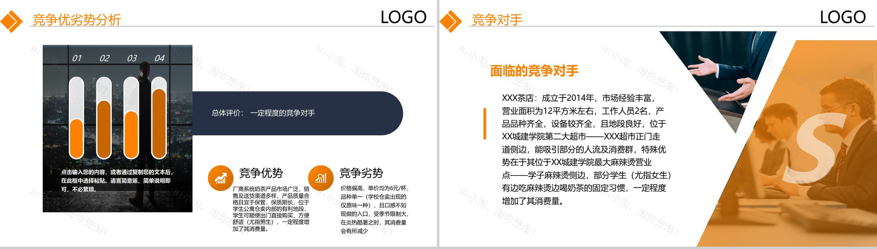 简洁商务风大学生互联网大赛XX奶茶店创业项目计划PPT模板-3