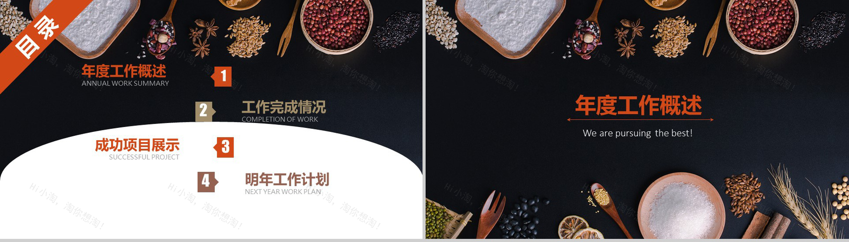 黑色高端商务食品健康饮食总结计划PPT模板-2