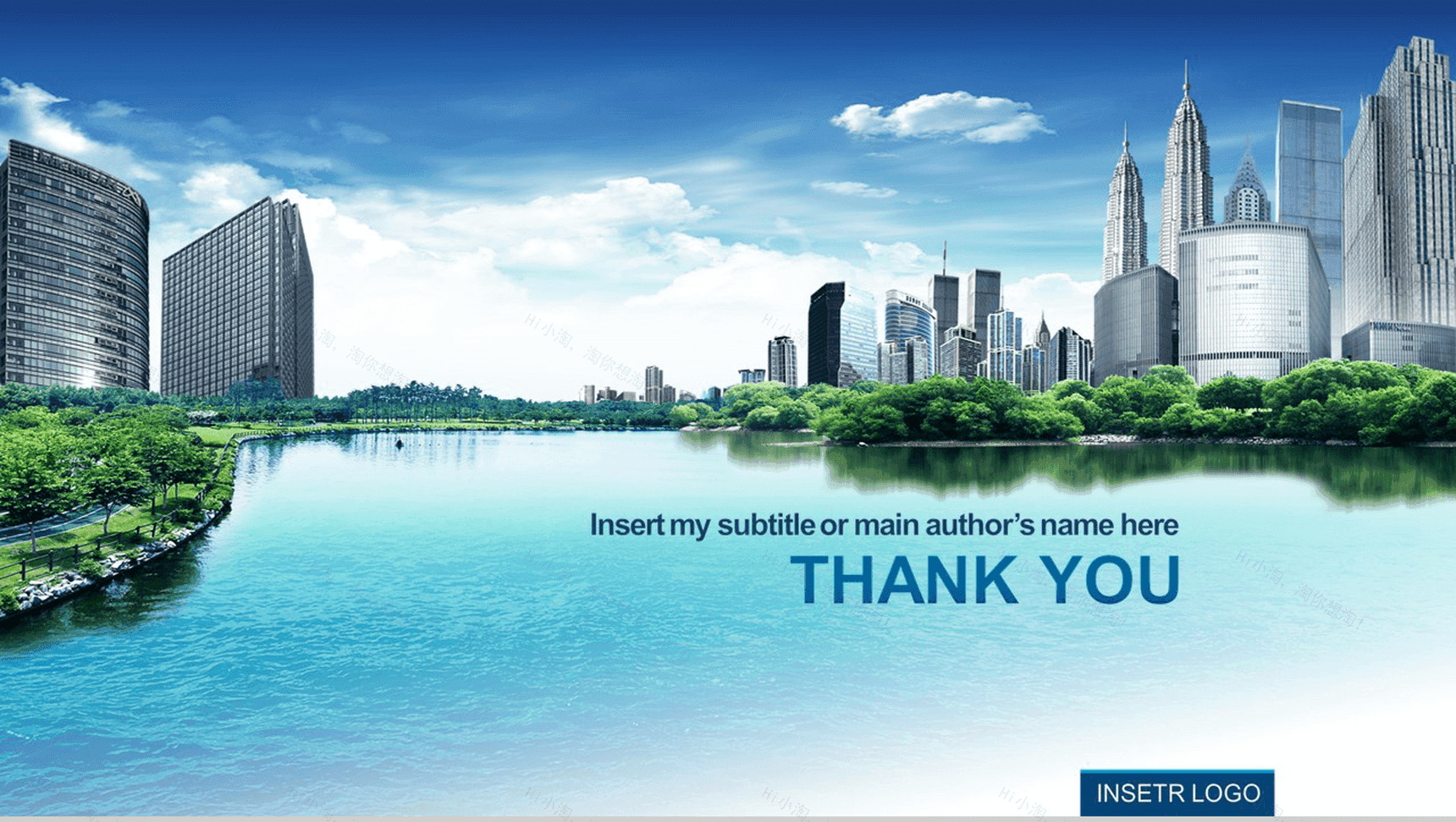 蓝天高楼城市规划建设房地产行业PPT模板-25