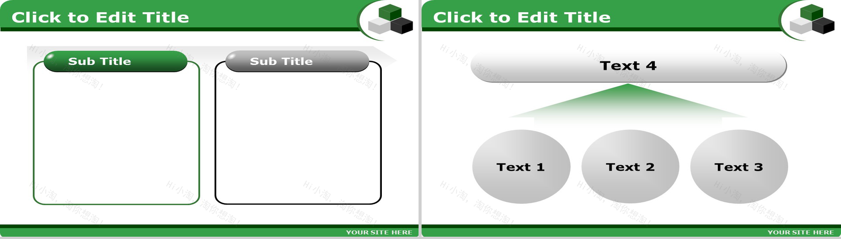 绿色实用简约图表商务PPT模板-3
