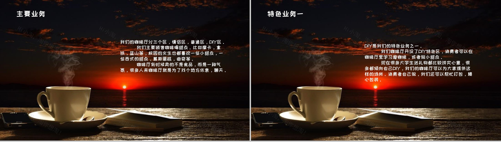 午后咖啡休闲时光咖啡店创业计划PPT模板-6