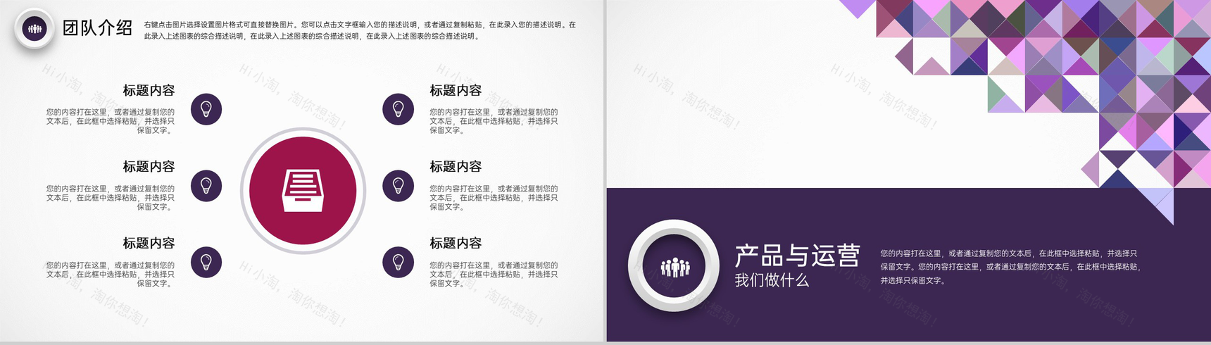 紫色几何创业融资计划书团队介绍市场分析PPT模板-5