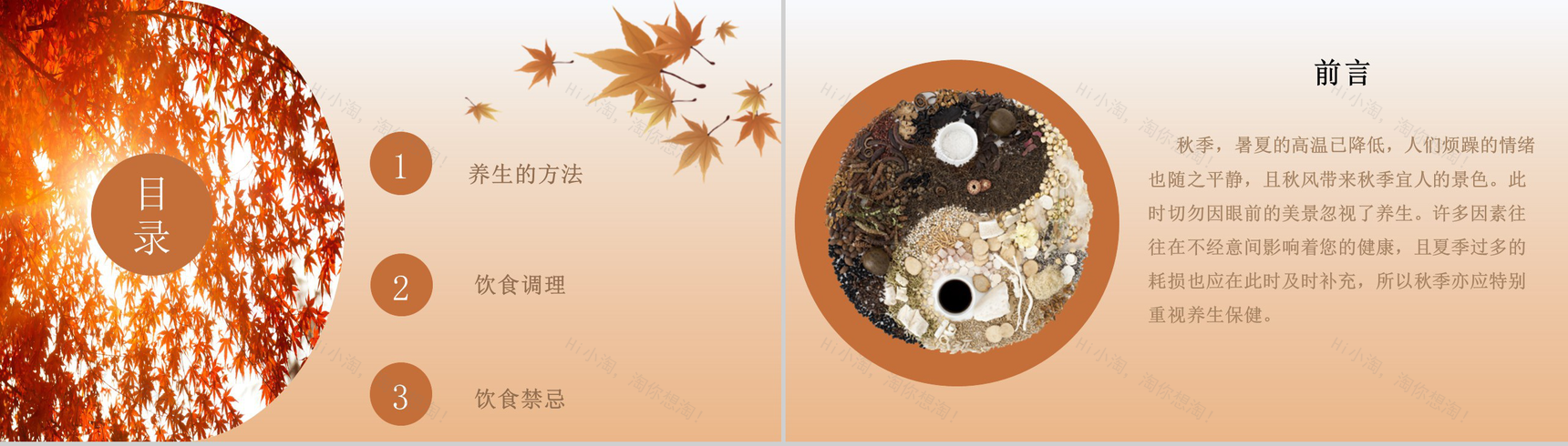 秋季养生主题方法的PPT模板-2