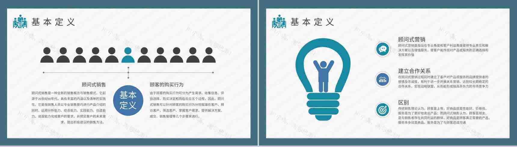 顾问式销售技巧内容总结企业员工顾问式营销策划汇报演讲PPT模板-6