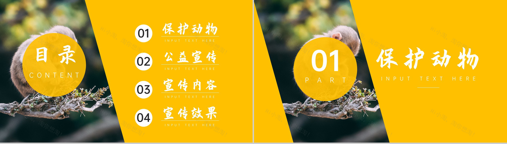 保护动物传承美德公益宣传PPT模板-2