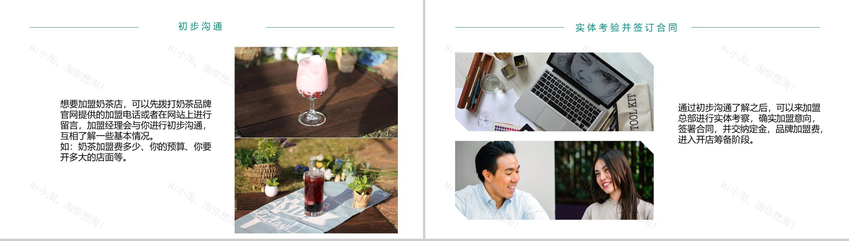 浅绿色简约商务风XX奶茶店加盟流程介绍分析-3