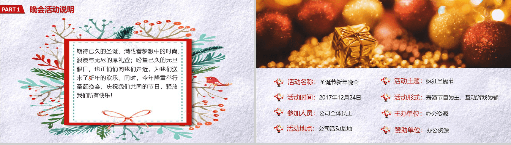 创意圣诞节活动策划平安夜新年晚会营销PPT模板-3