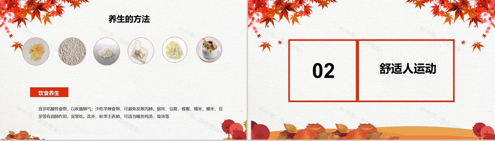 清新复古的养生主题PPT模板-4