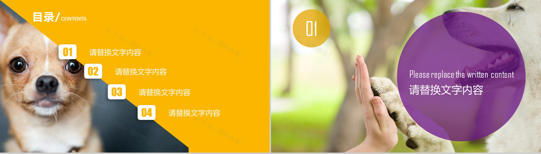 可爱宠物店宠物行业PPT模板-2