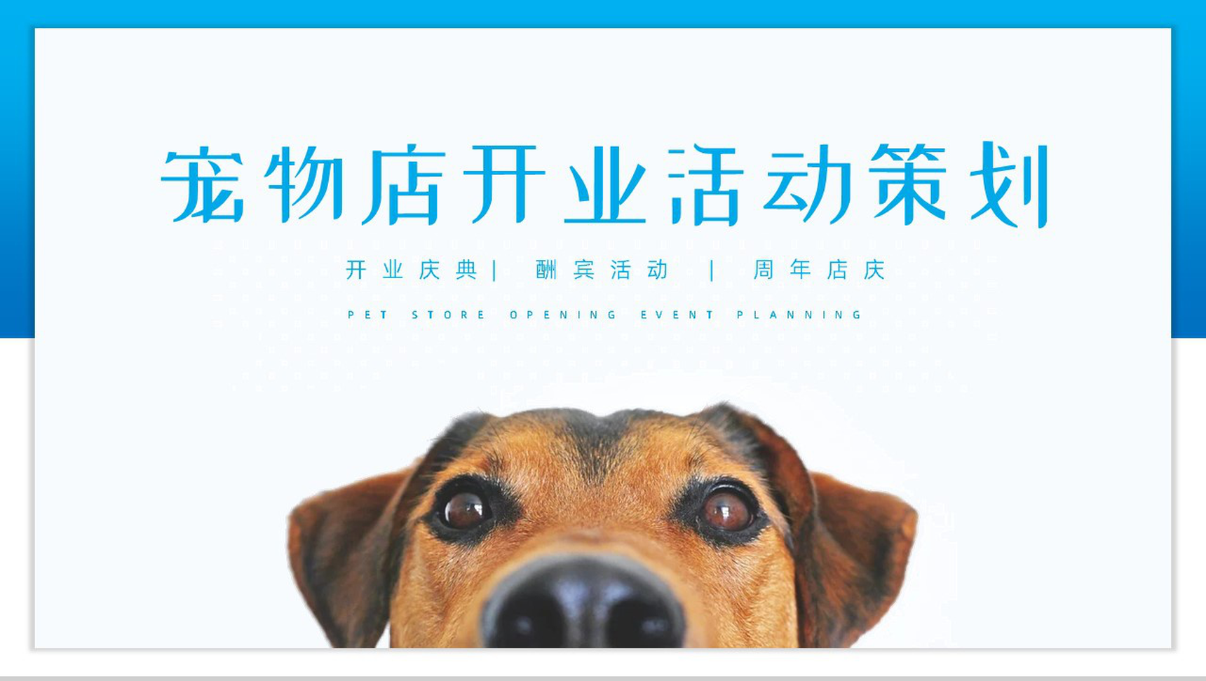 可爱宠物店开业活动策划PPT模板