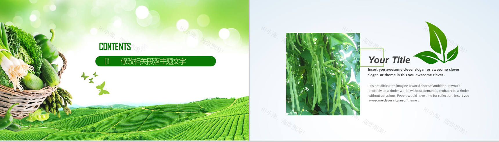 简约绿色清新有机农业环保健康生态旅游PPT模板-3