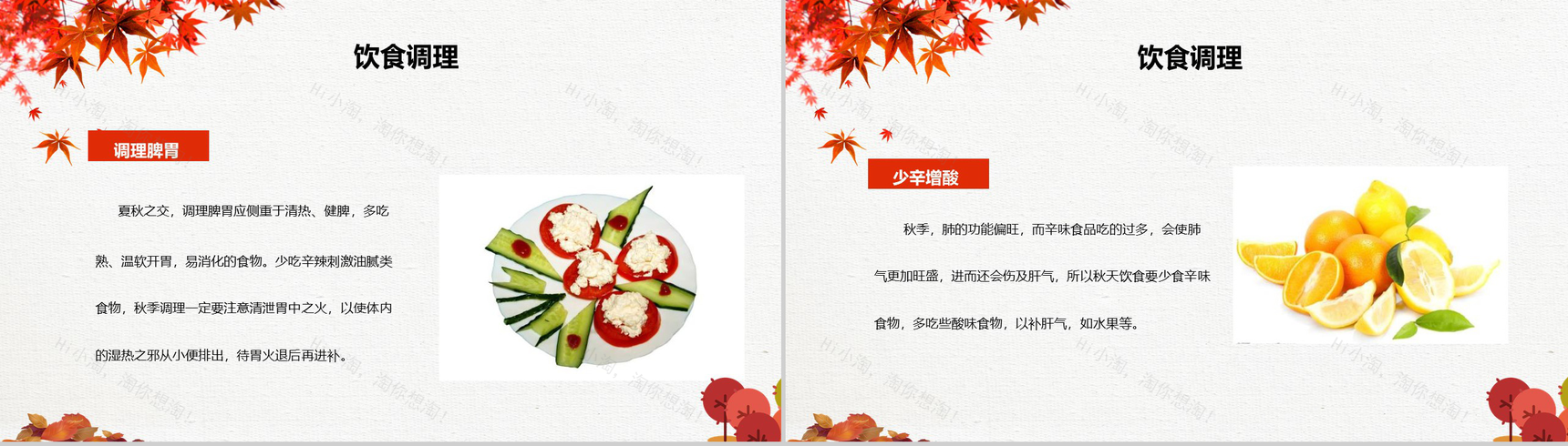 清新复古的养生主题PPT模板-7