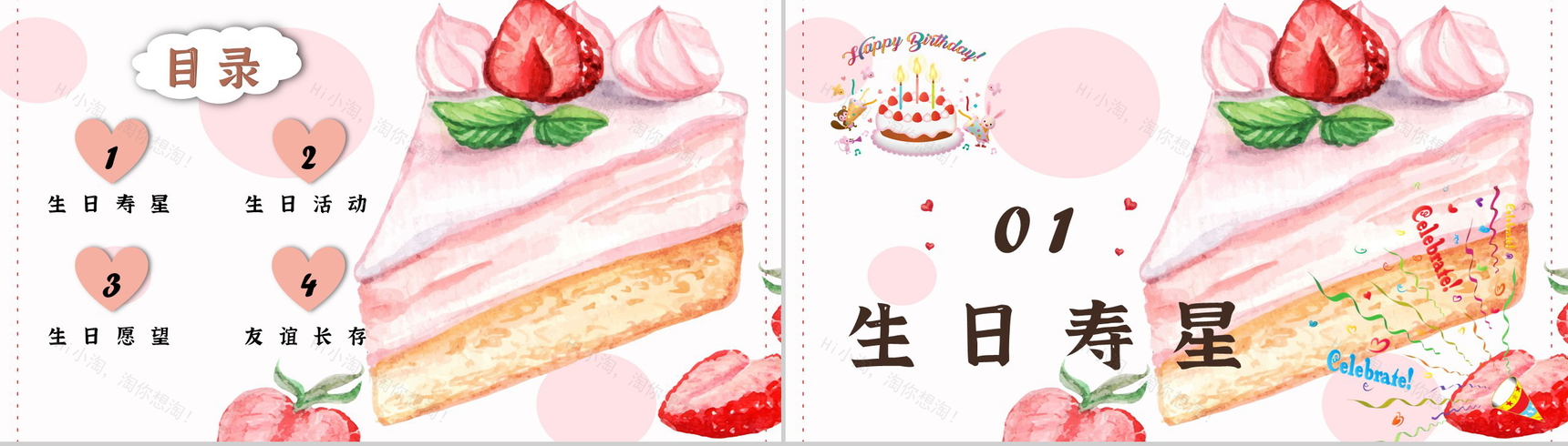 卡通喜庆员工生日会庆祝晚会活动策划方案回忆记录PPT模板-2