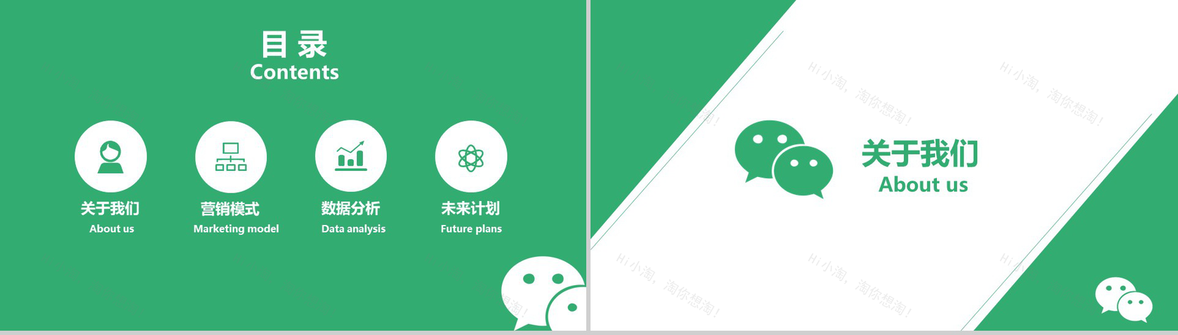 绿色动态微信营销微信策划PPT模板-2